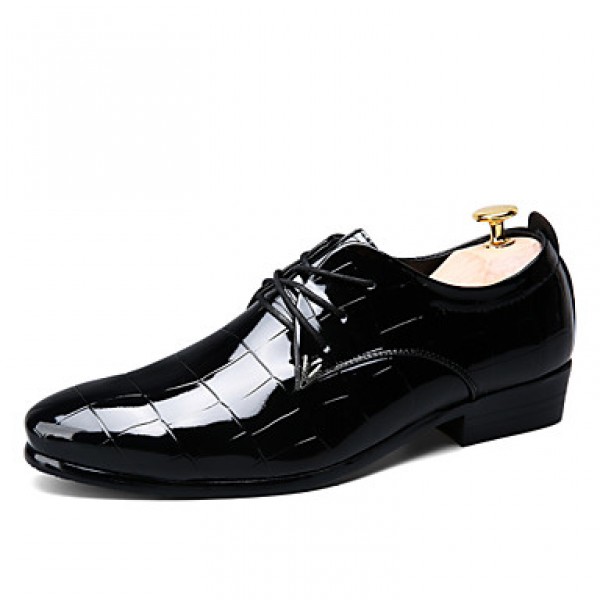 Men's Shoes Office & Career/Party & Evening/Casual Fashion Patent Leather Oxfords Shoes Black/Red 38-43